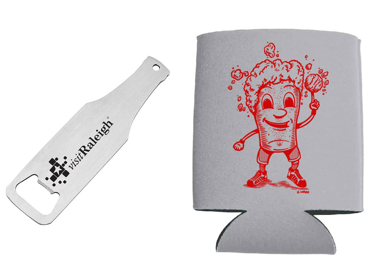 Raleigh Beer Trail 2025 Bottle Opener Keychain and Beer Hugger